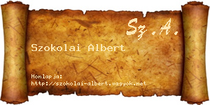 Szokolai Albert névjegykártya